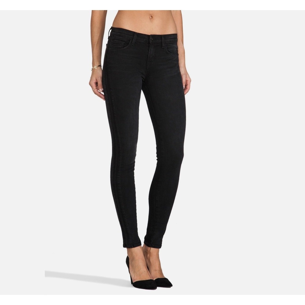 J BRAND Low-Rise Skinny Jeans Liberty Graphite Gray Stretch Side Tuck Women's 26